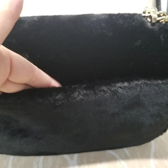 Kate Spade Carey Faux Fur Small Flap Shoulder Bag Crossbody Purse In Black